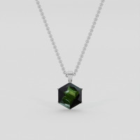 5.06 Ct. Green Tourmaline Pendant, Platinum 950 1