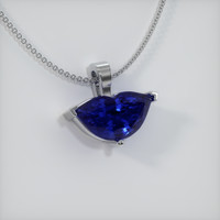 2.51 Ct. Blue Sapphire Pendant, 14K White Gold 2