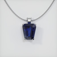 3.43 Ct. Sapphire Pendant, 14K White Gold 1