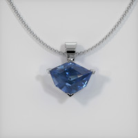 1.84 Ct. Blue Sapphire Pendant, 14K White Gold 1