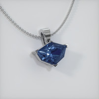 1.84 Ct. Blue Sapphire Pendant, 14K White Gold 2