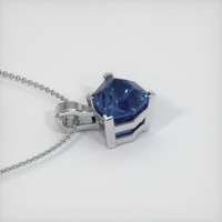 1.84 Ct. Blue Sapphire Pendant, 14K White Gold 3