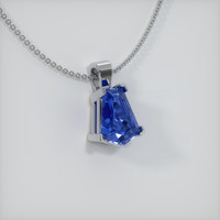 2.54 Ct. Sapphire Pendant, 14K White Gold 2