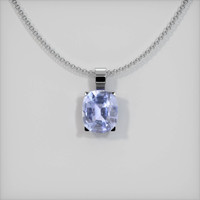 2.02 Ct. Blue Sapphire Pendant, 14K White Gold 1