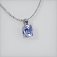 2.02 Ct. Blue Sapphire Pendant, 14K White Gold 2