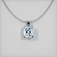 0.67 Ct. Bluish Grey Sapphire Pendant, 14K White Gold 1