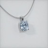 0.67 Ct. Bluish Grey Sapphire Pendant, 14K White Gold 2