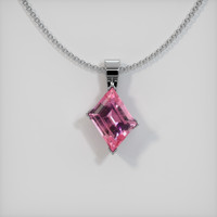 0.42 Ct. Pink Sapphire Pendant, 14K White Gold 1