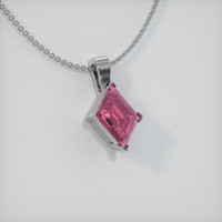 0.42 Ct. Pink Sapphire Pendant, 14K White Gold 2