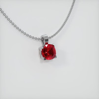 2.02 Ct. Ruby Pendant, 14K White Gold 2