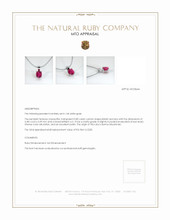 Ruby Pendant 0.80 Ct., 14K White Gold Appraisal