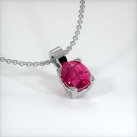 0.80 Ct. Ruby Pendant, 14K White Gold 2