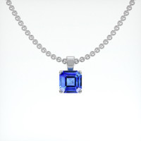 0.65 Ct. Sapphire Pendant, 14K White Gold 1