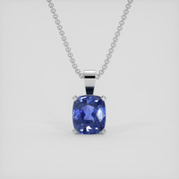 1.80 Ct. Blue Sapphire Pendant, 14K White Gold 1