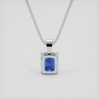 1.80 Ct. Blue Sapphire Pendant, 14K White Gold 4