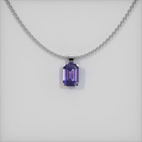 0.75 Ct. Sapphire Pendant, 14K White Gold 1