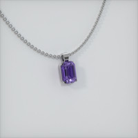 0.75 Ct. Sapphire Pendant, 14K White Gold 2