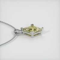 3.20 Ct. Yellowish Green Sapphire Pendant, 14K White Gold 3