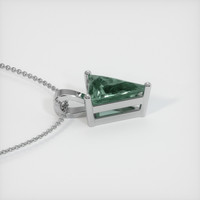 0.93 Ct. Bluish Green Sapphire Pendant, 14K White Gold 3
