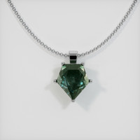 3.44 Ct. Sapphire Pendant, 14K White Gold 1