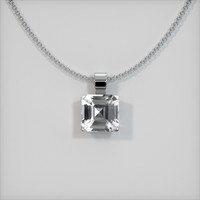 6.06 Ct. Sapphire Pendant, 14K White Gold 1