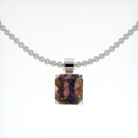 2.02 Ct. Orangish Brown Sapphire Pendant, 14K White Gold 1