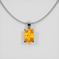 1.03 Ct. Orange Sapphire Pendant, 14K White Gold 1