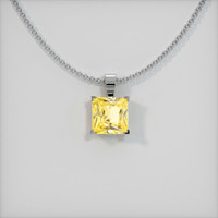 6.54 Ct. Sapphire Pendant, 14K White Gold 1