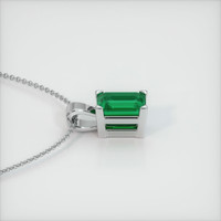 0.92 Ct. Emerald  Pendant - 18K White Gold