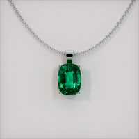 2.71 Ct. Emerald Pendant, 18K White Gold 1
