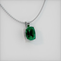 2.71 Ct. Emerald Pendant, 18K White Gold 2
