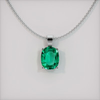 1.32 Ct. Emerald Pendant, 18K White Gold 1
