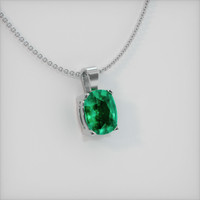 1.32 Ct. Emerald Pendant, 18K White Gold 2