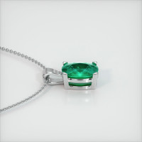 1.32 Ct. Emerald Pendant, 18K White Gold 3