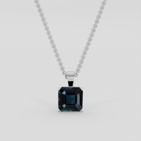 5.41 Ct. London Blue Topaz Pendant, 18K White Gold 1