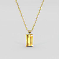 5.13 Ct. Orangish Yellow Precious Topaz Pendant, 10K Yellow Gold 1