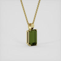 2.94 Ct. Green Tourmaline Pendant, 14K Yellow Gold 2
