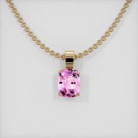 0.66 Ct. Pink Sapphire Pendant, 14K Yellow Gold 1