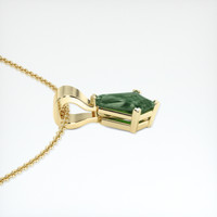 0.57 Ct. Bluish Green Sapphire Pendant, 14K Yellow Gold 3