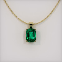 2.71 Ct. Emerald Pendant, 18K Yellow Gold 1