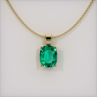 1.32 Ct. Emerald Pendant, 18K Yellow Gold 1