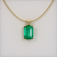 1.76 Ct. Emerald Pendant, 18K Yellow Gold 1