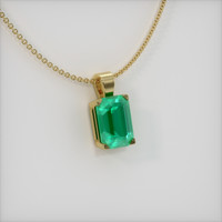 1.76 Ct. Emerald Pendant, 18K Yellow Gold 2