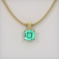 0.66 Ct. Emerald Pendant, 18K Yellow Gold 1