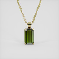 2.94 Ct. Green Tourmaline Pendant, 18K Yellow Gold 1