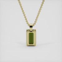 2.94 Ct. Green Tourmaline Pendant, 18K Yellow Gold 4