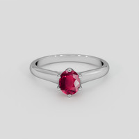 1.24 Ct. Pinkish Red Ruby Ring, Platinum 950 1