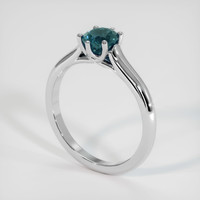 0.99 Ct. Greenish Blue Sapphire Ring, Platinum 950 2