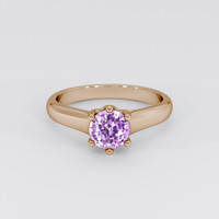 1.06 Ct. Pinkish Purple Sapphire Ring, 14K Rose Gold 1