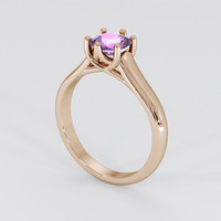 1.06 Ct. Pinkish Purple Sapphire Ring, 18K Rose Gold 2